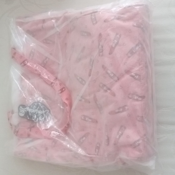 💘 Sourpuss Canvas Carry All Tote Bag Pink with Red Lipsticks & Hearts New - Picture 5 of 9